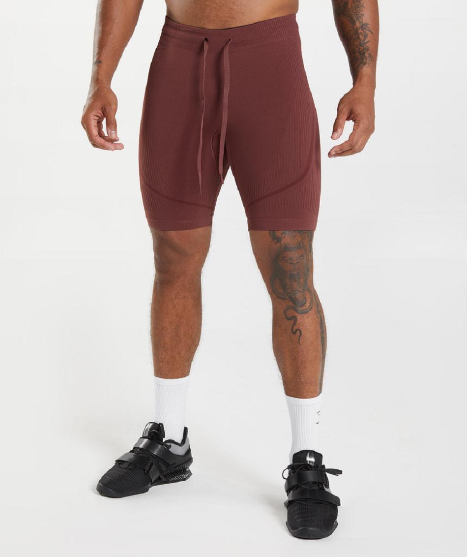 Σορτσ Gymshark 315 Seamless 1/2 ανδρικα ροζ καφε μπορντο | GR_SG5478