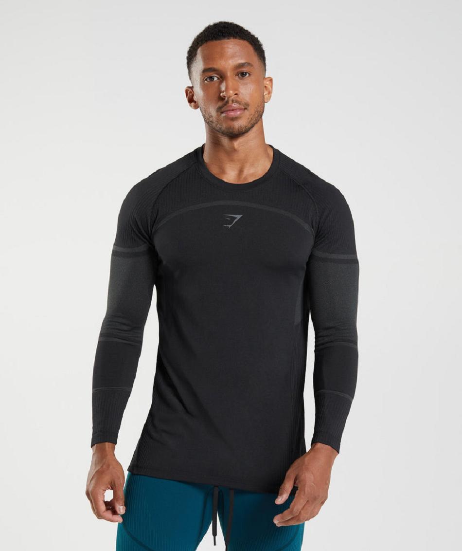 Μακρυμανικο Gymshark 315 ανδρικα μαυρα | GR_AS5282