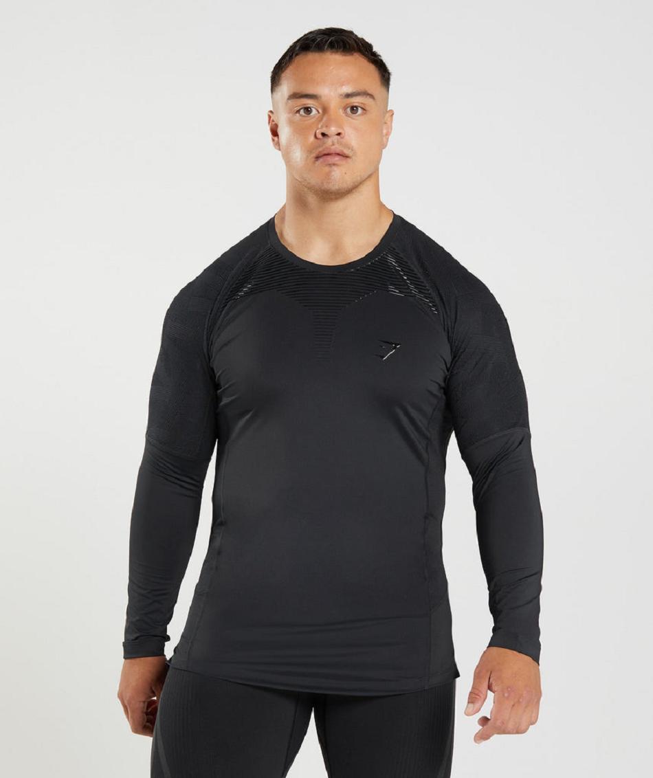 Μακρυμανικο Gymshark 315 ανδρικα μαυρα | GR_EC9215