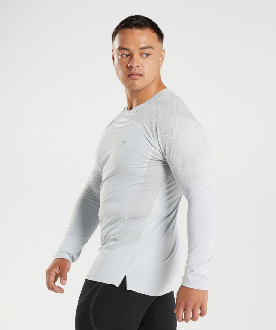 Μακρυμανικο Gymshark 315 ανδρικα ανοιχτο γκρι | GR_BO9991