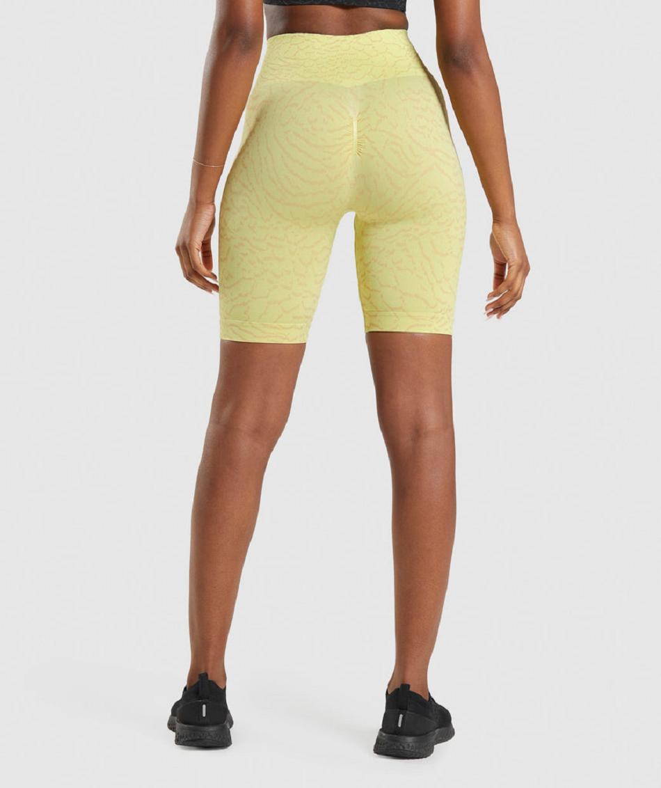 Σορτσ Gymshark Adapt Animal Seamless Cycling γυναικεια κίτρινα | GR_YJ6141