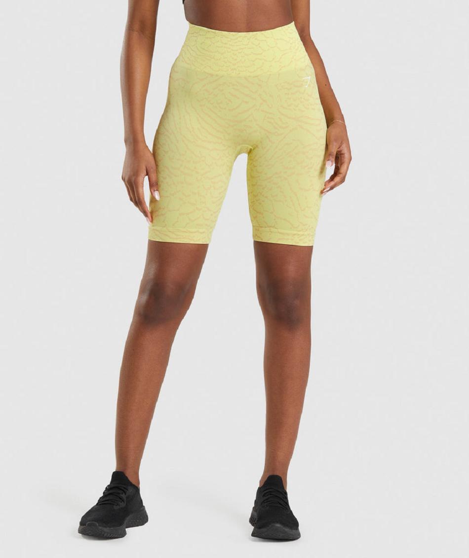 Σορτσ Gymshark Adapt Animal Seamless Cycling γυναικεια κίτρινα | GR_YJ6141