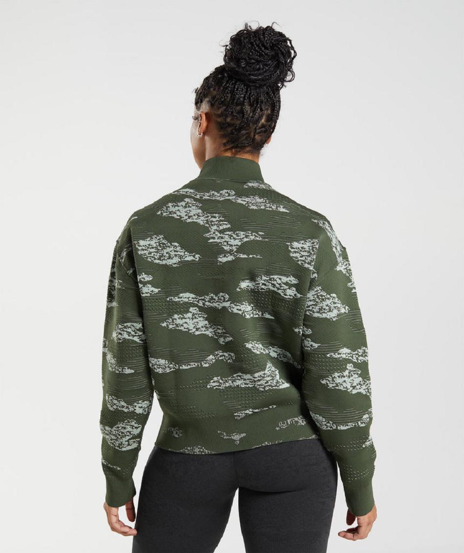 Μπουφαν Gymshark Adapt Camo Seamless Track γυναικεια Ελιά πρασινο | GR_EP5643