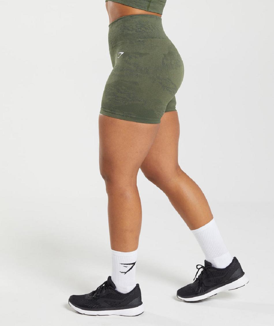 Σορτσ Gymshark Adapt Camo Seamless γυναικεια Ελιά Ελιά | GR_S5000