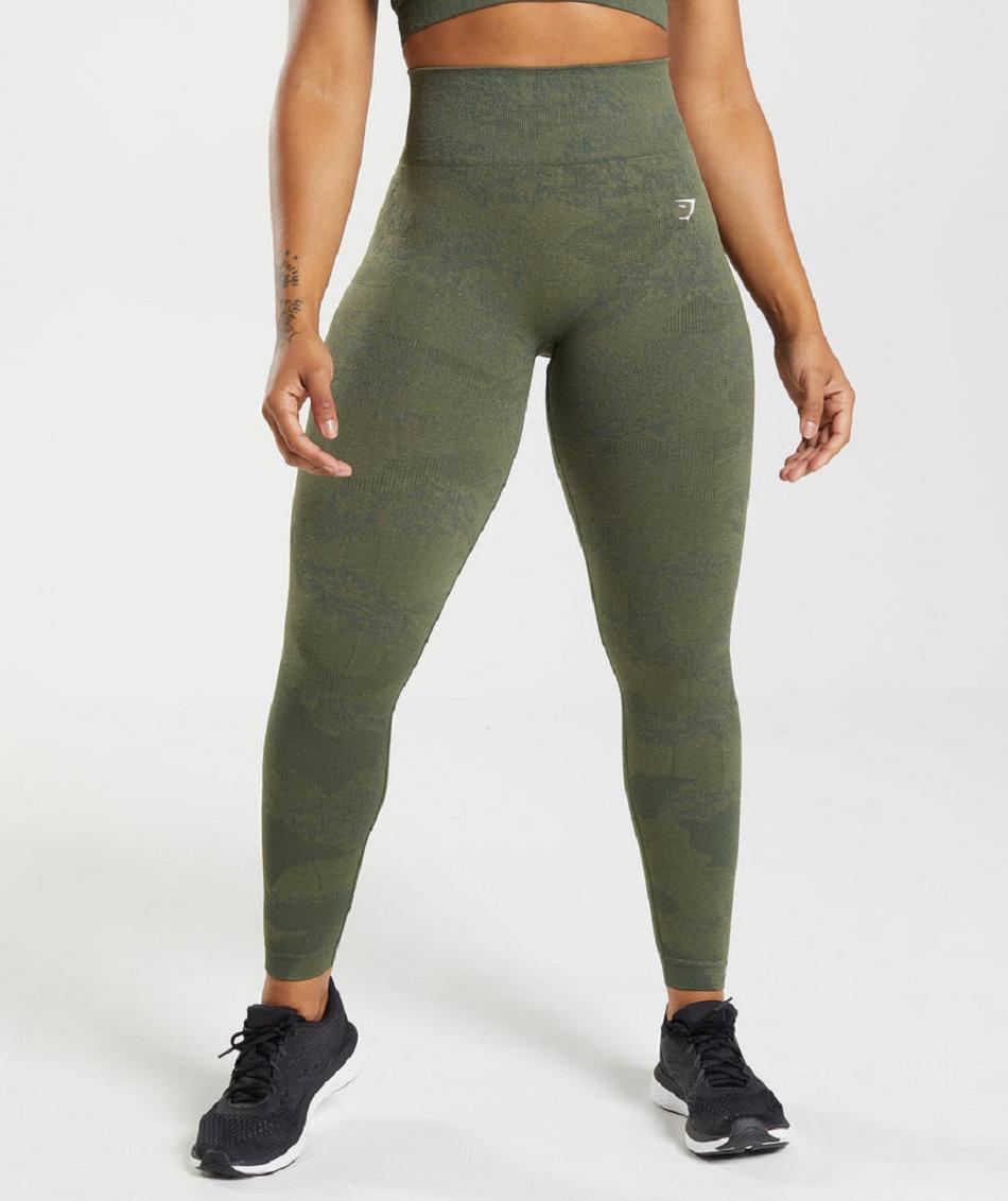 Κολαν Gymshark Adapt Camo Seamless γυναικεια Ελιά Ελιά | GR_SU4983