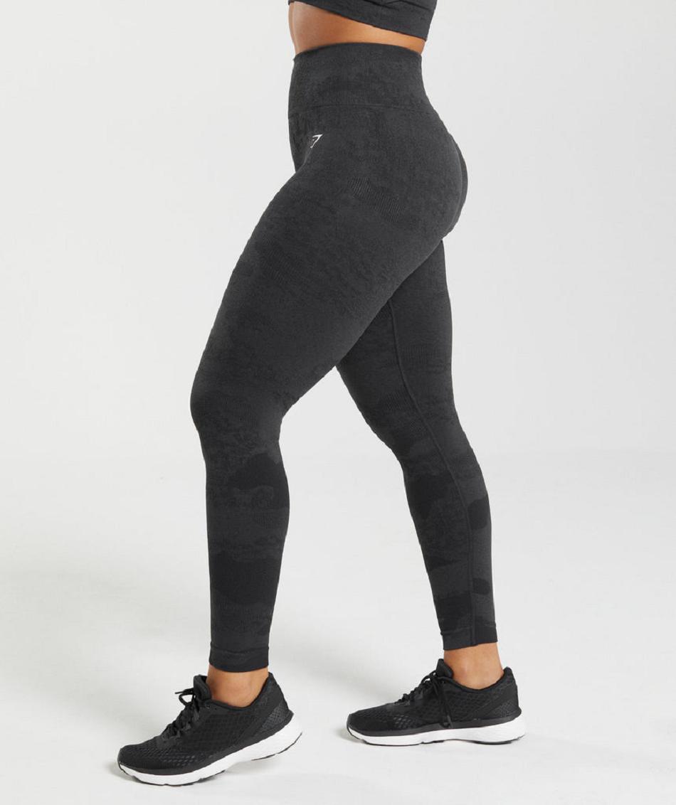 Κολαν Gymshark Adapt Camo Seamless γυναικεια μαυρα μαυρα γκρι | GR_TG3894
