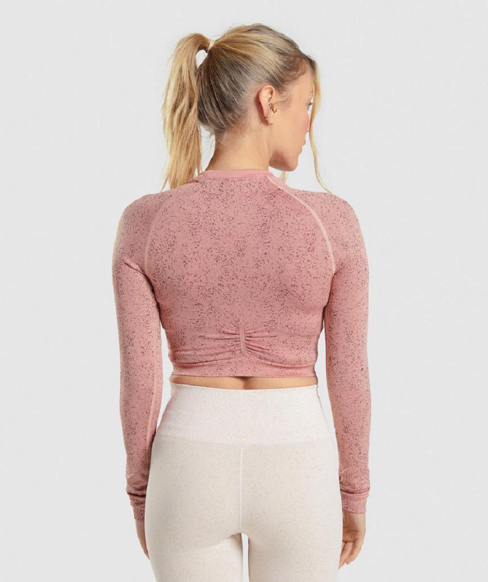 Μακρυμανικο Gymshark Adapt Fleck Seamless γυναικεια ροζ | GR_YJ1339