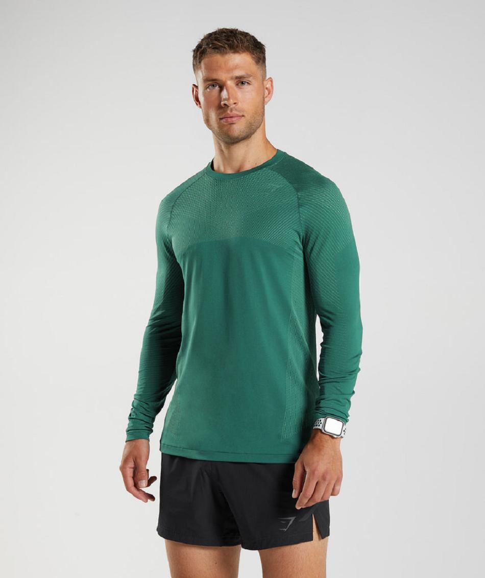 Μακρυμανικο Gymshark Apex Seamless ανδρικα πρασινο πρασινο | GR_EG8970