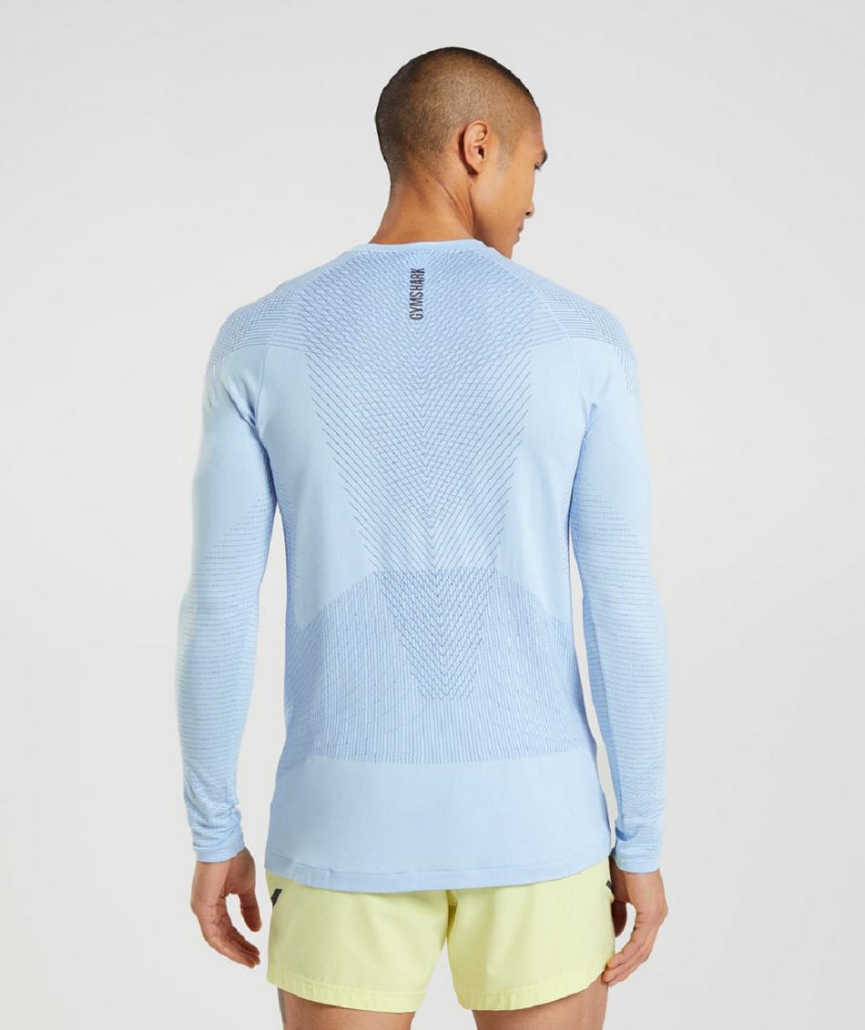 Μακρυμανικο Gymshark Apex Seamless ανδρικα Μπεζ μπλε μπλε | GR_ED1134