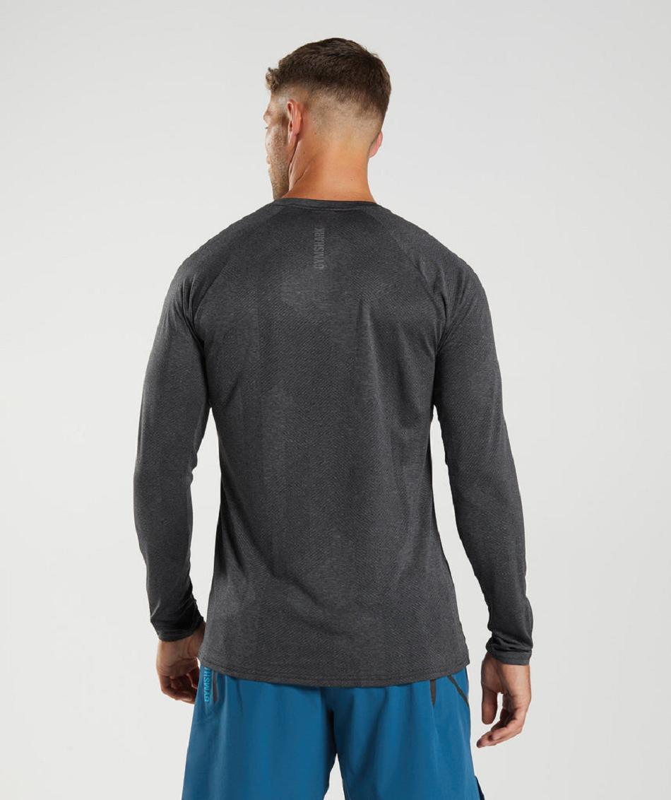 Μακρυμανικο Gymshark Apex ανδρικα μαυρα γκρι | GR_MI8374