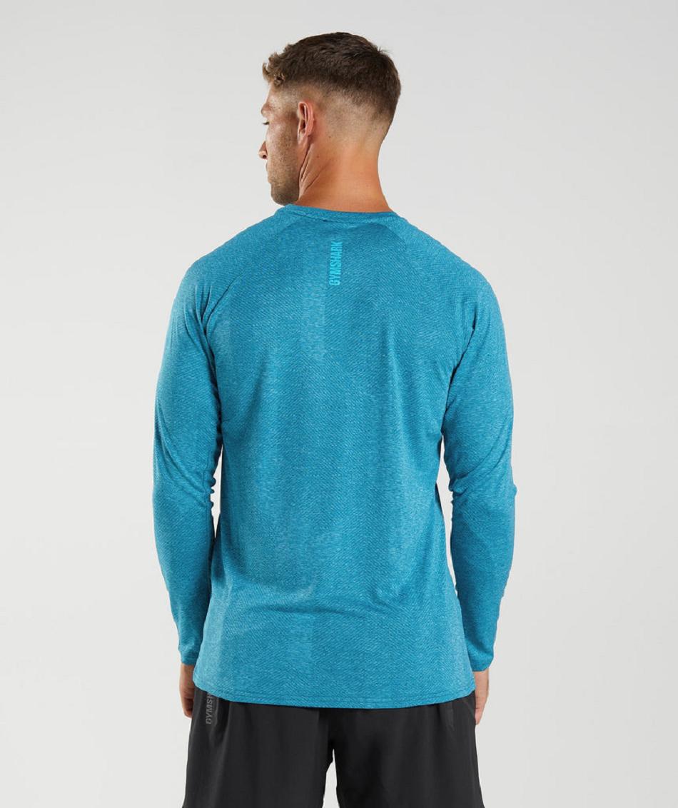 Μακρυμανικο Gymshark Apex ανδρικα μπλε σκούρο γκρι μπλε | GR_EG3339