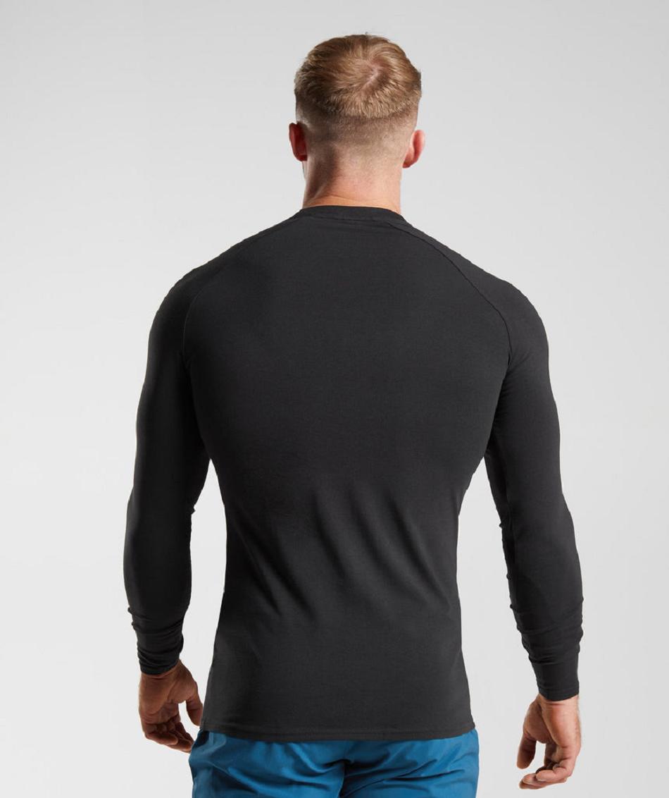 Μακρυμανικο Gymshark Apollo ανδρικα μαυρα | GR_KO1358