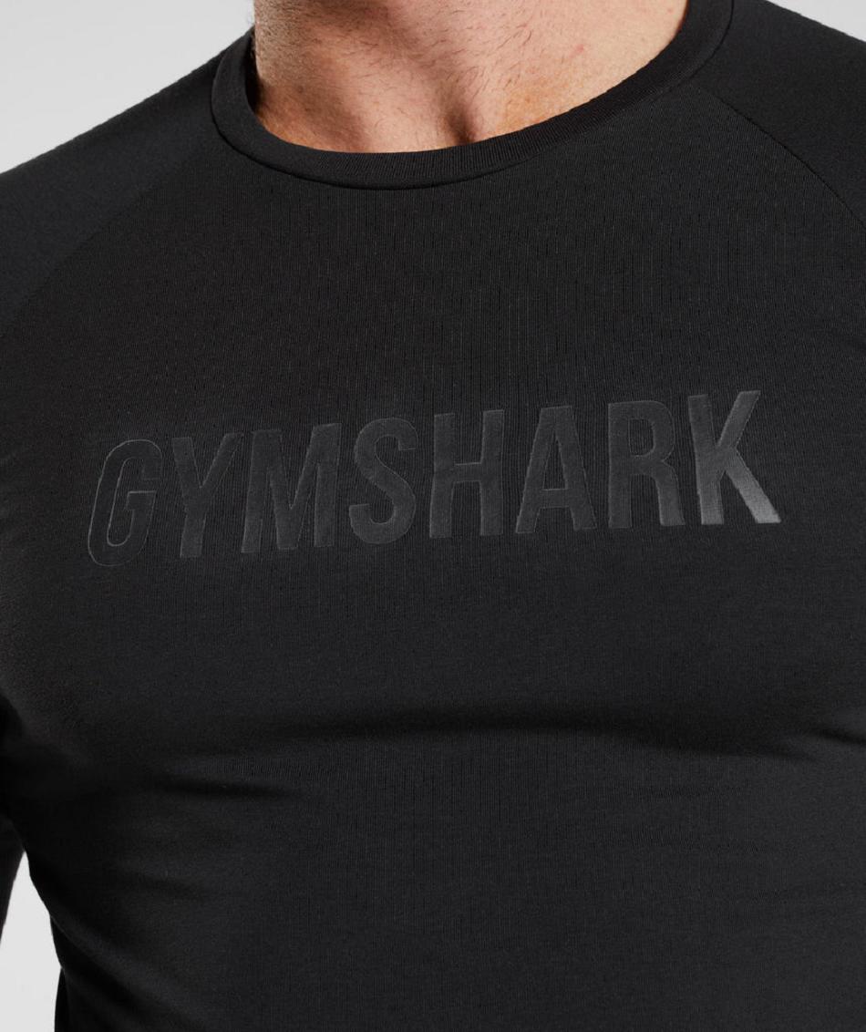 Μακρυμανικο Gymshark Apollo ανδρικα μαυρα | GR_KO1358