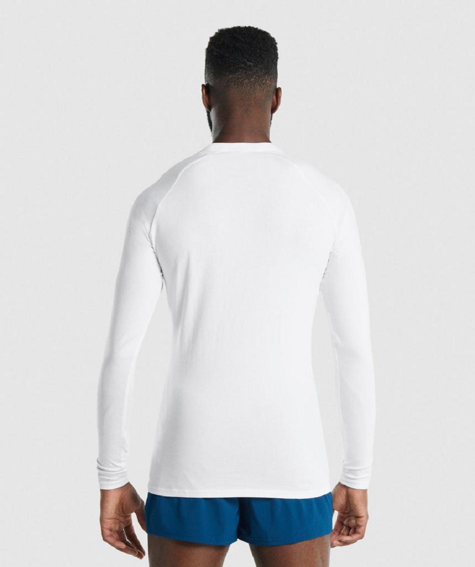 Μακρυμανικο Gymshark Apollo ανδρικα ασπρα | GR_TG9986
