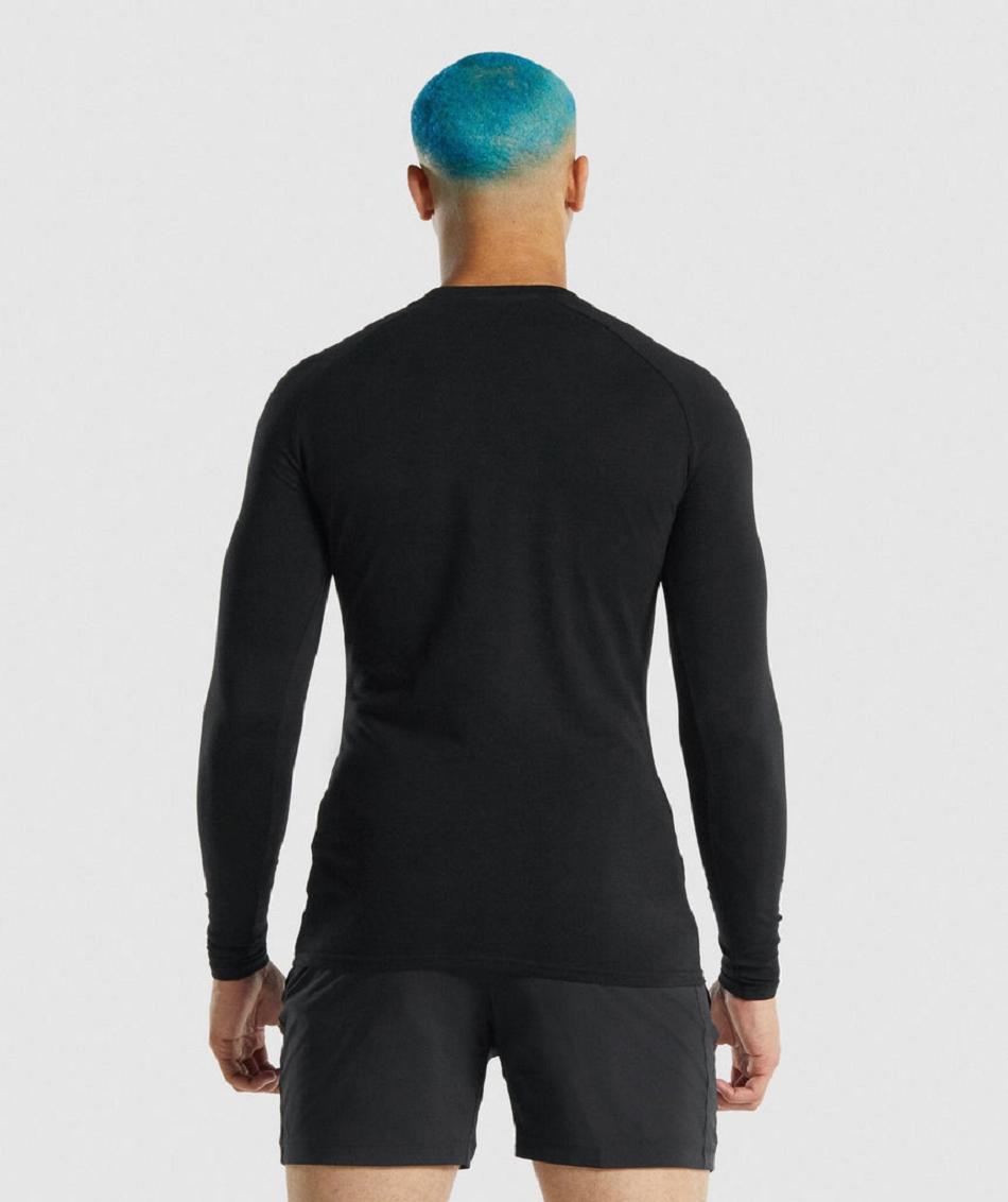 Μακρυμανικο Gymshark Apollo ανδρικα μαυρα | GR_YJ6708