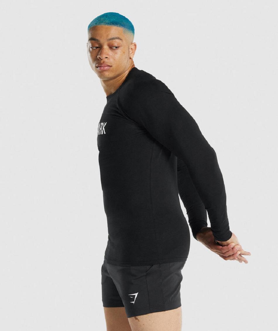 Μακρυμανικο Gymshark Apollo ανδρικα μαυρα | GR_YJ6708