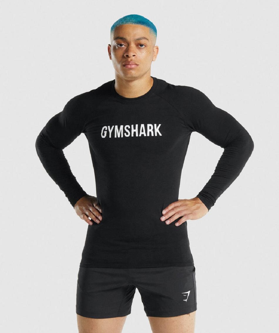 Μακρυμανικο Gymshark Apollo ανδρικα μαυρα | GR_YJ6708