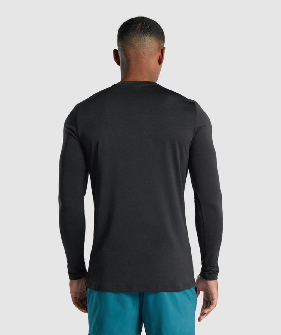 Μακρυμανικο Gymshark Arrival Graphic ανδρικα μαυρα | GR_VV3863