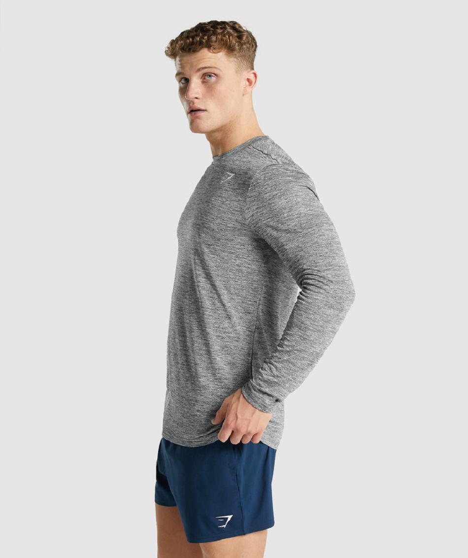 Μακρυμανικο Gymshark Arrival Marl ανδρικα γκρι | GR_QX1050