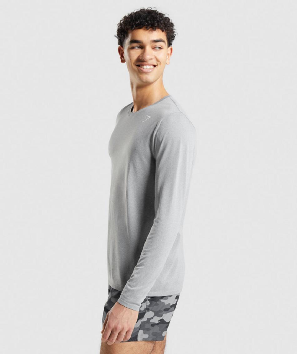 Μακρυμανικο Gymshark Arrival Seamless ανδρικα γκρι | GR_AZ6185