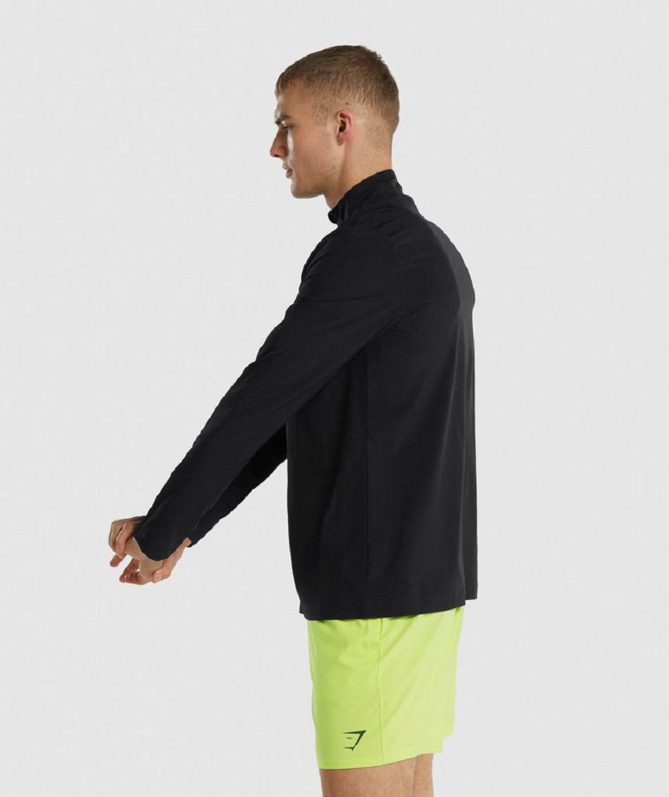 Μπουφαν Gymshark Arrival Woven Full Zip ανδρικα μαυρα | GR_R7607