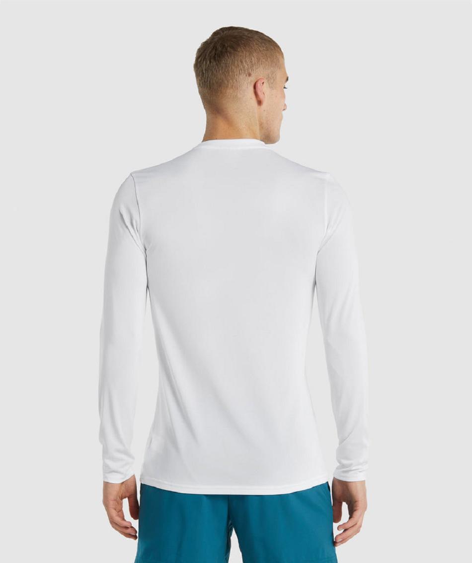 Μακρυμανικο Gymshark Arrival ανδρικα ασπρα | GR_ED5159