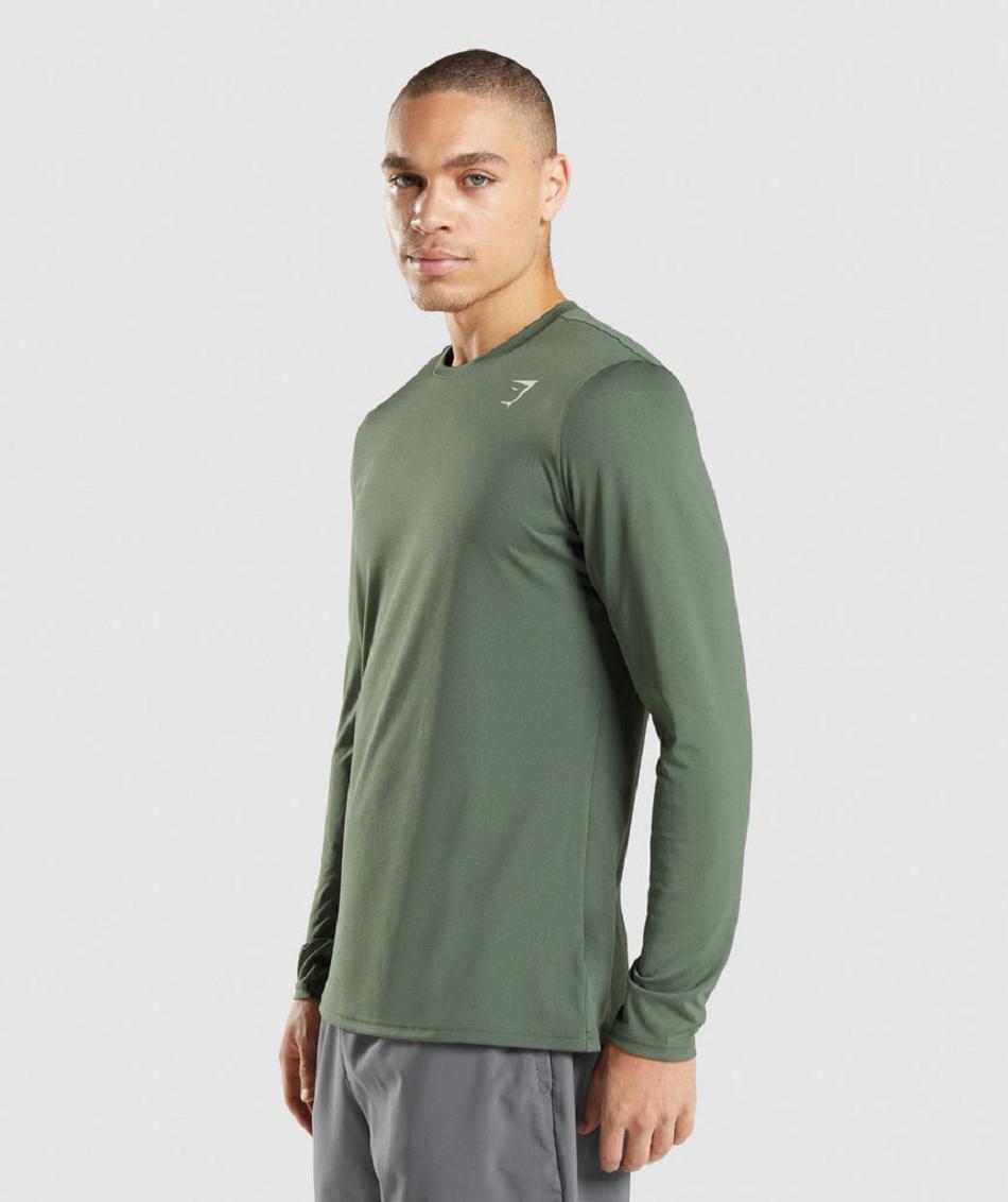 Μακρυμανικο Gymshark Arrival ανδρικα πρασινο | GR_TH7369