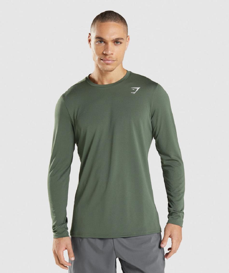 Μακρυμανικο Gymshark Arrival ανδρικα πρασινο | GR_TH7369