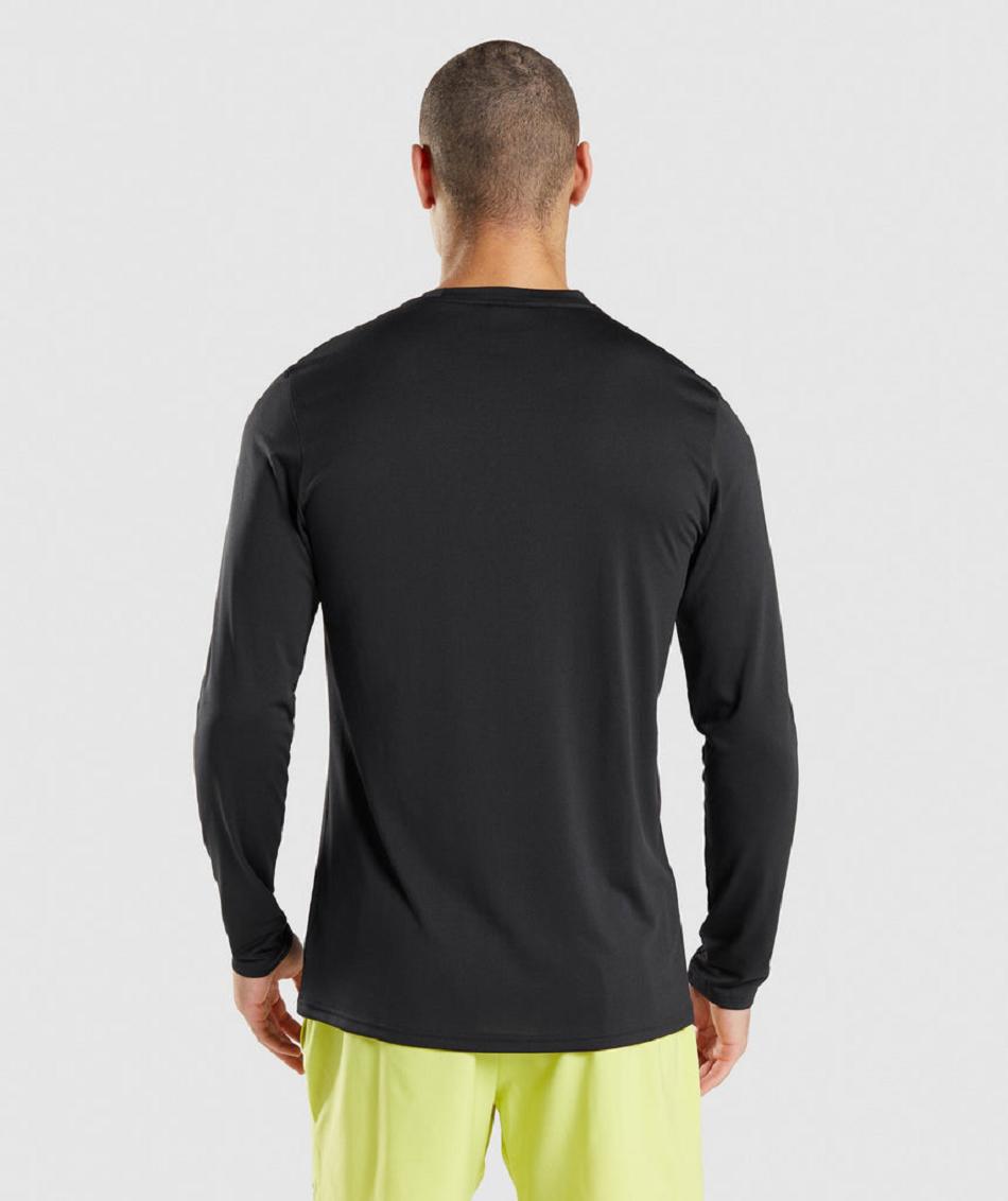 Μακρυμανικο Gymshark Arrival ανδρικα μαυρα | GR_UV8822