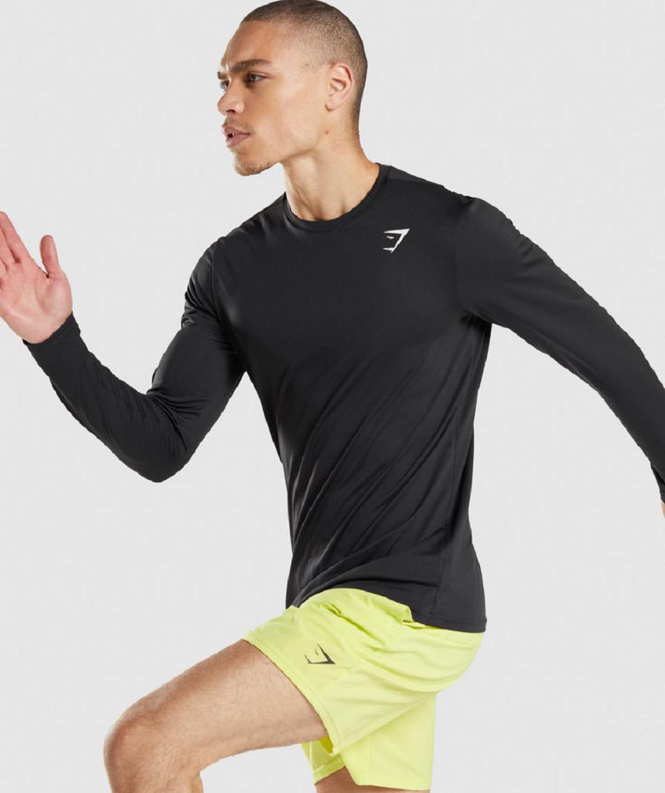 Μακρυμανικο Gymshark Arrival ανδρικα μαυρα | GR_UV8822
