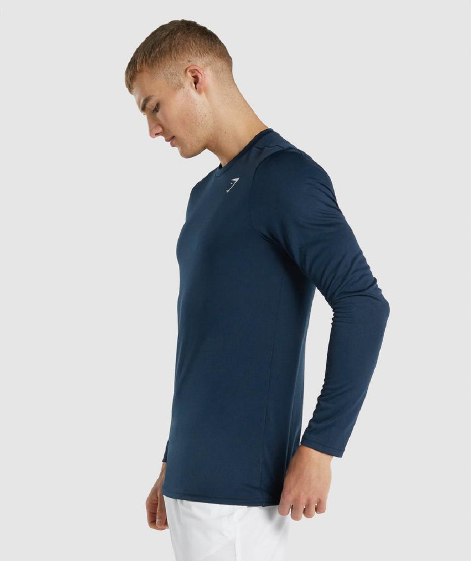 Μακρυμανικο Gymshark Arrival ανδρικα σκουρο μπλε | GR_KO7118
