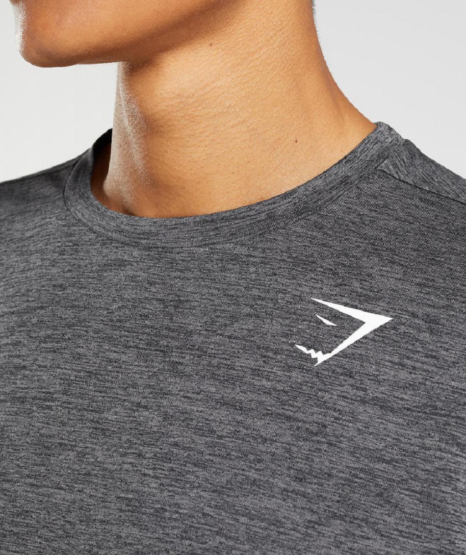 Μακρυμανικο Gymshark Arrival ανδρικα μαυρα γκρι | GR_S2920