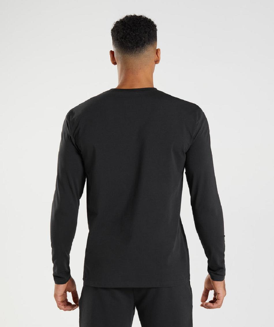 Μακρυμανικο Gymshark Block ανδρικα μαυρα | GR_Q9862