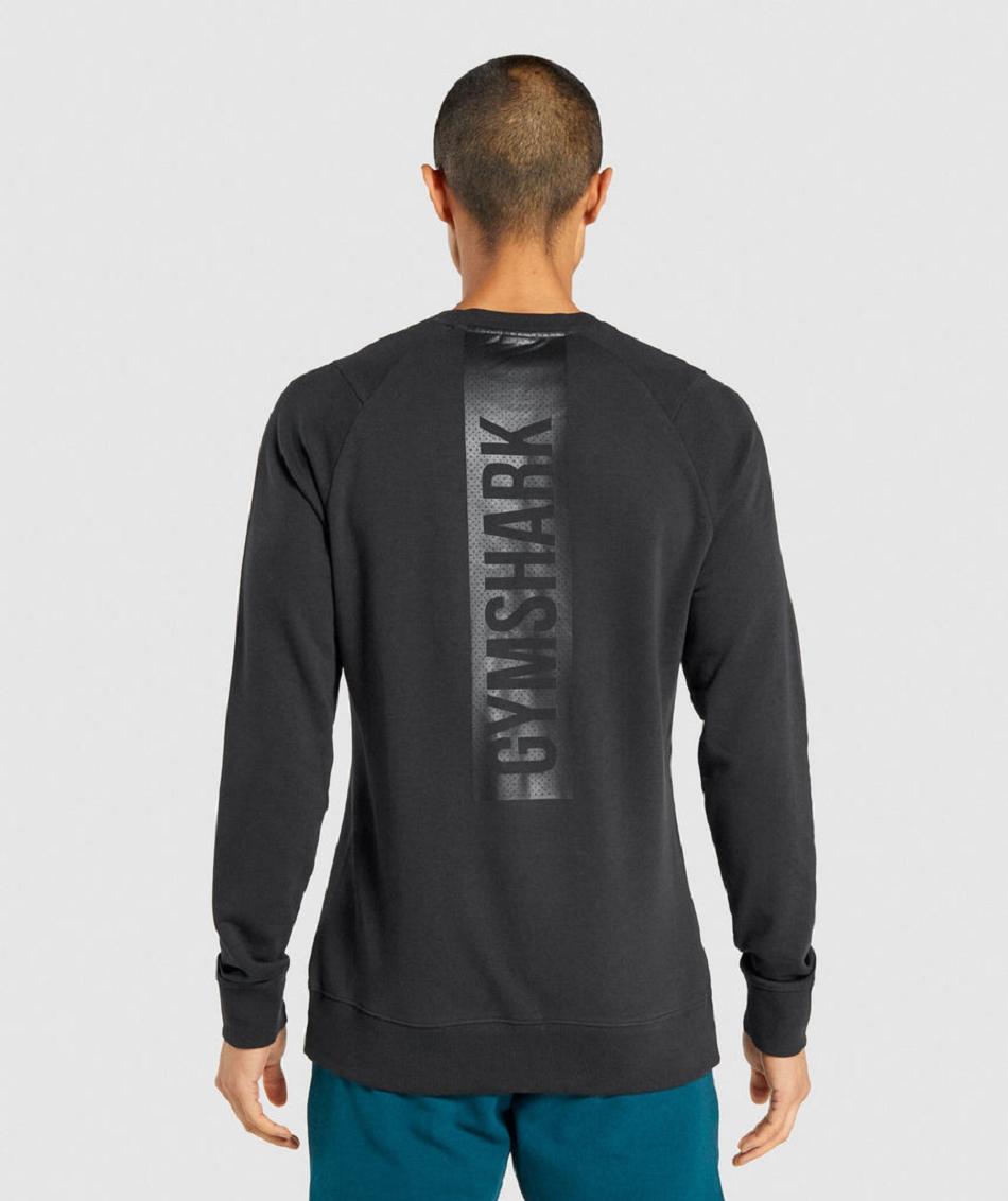 Μακρυμανικο Gymshark Bold Crew ανδρικα μαυρα | GR_V5011
