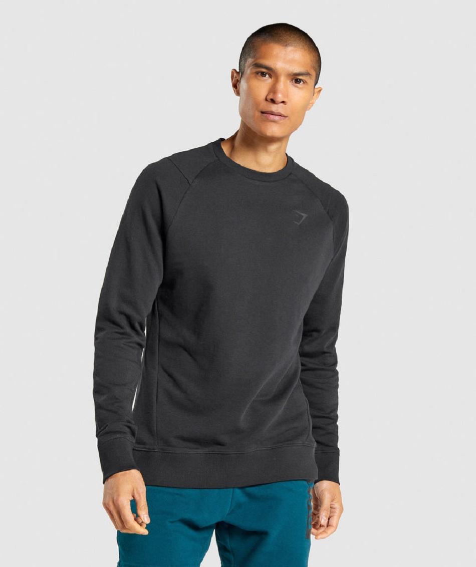 Μακρυμανικο Gymshark Bold Crew ανδρικα μαυρα | GR_V5011