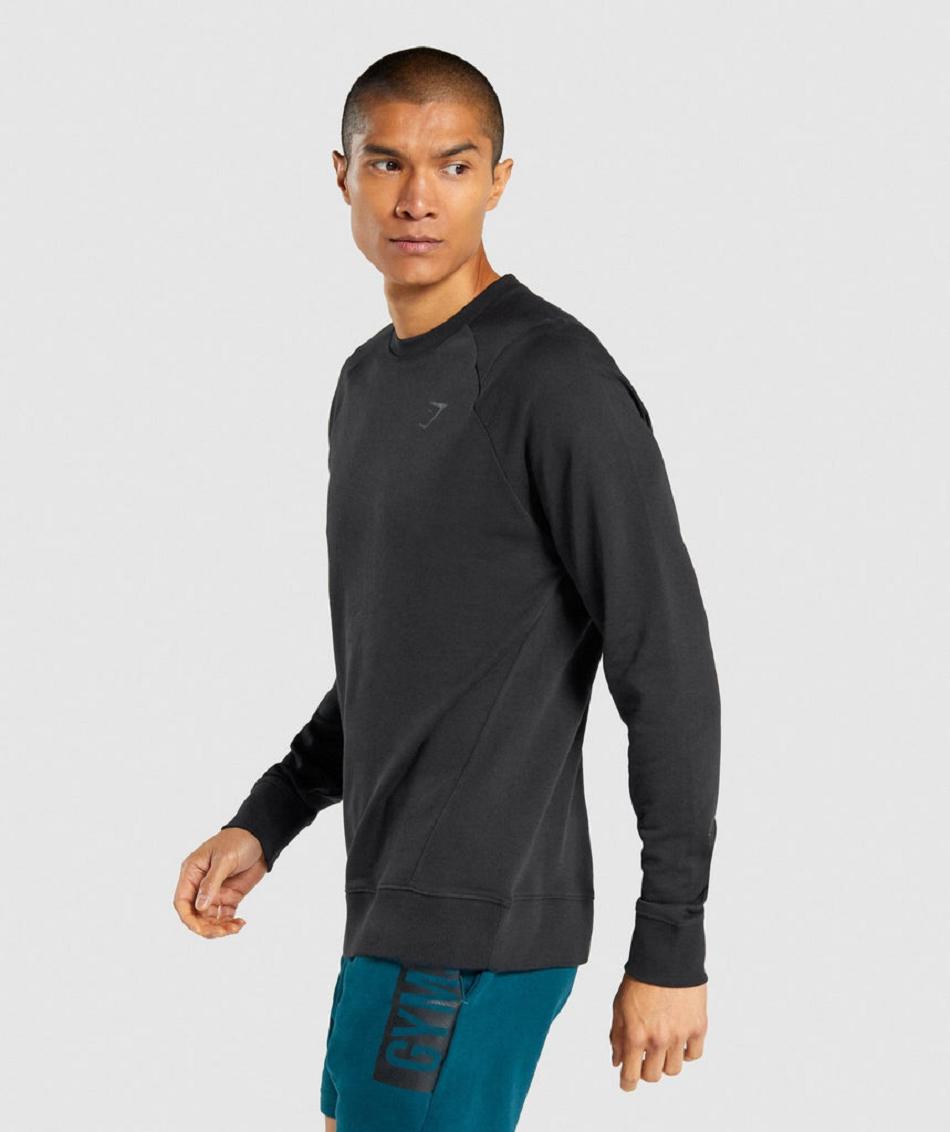 Μακρυμανικο Gymshark Bold Crew ανδρικα μαυρα | GR_V5011