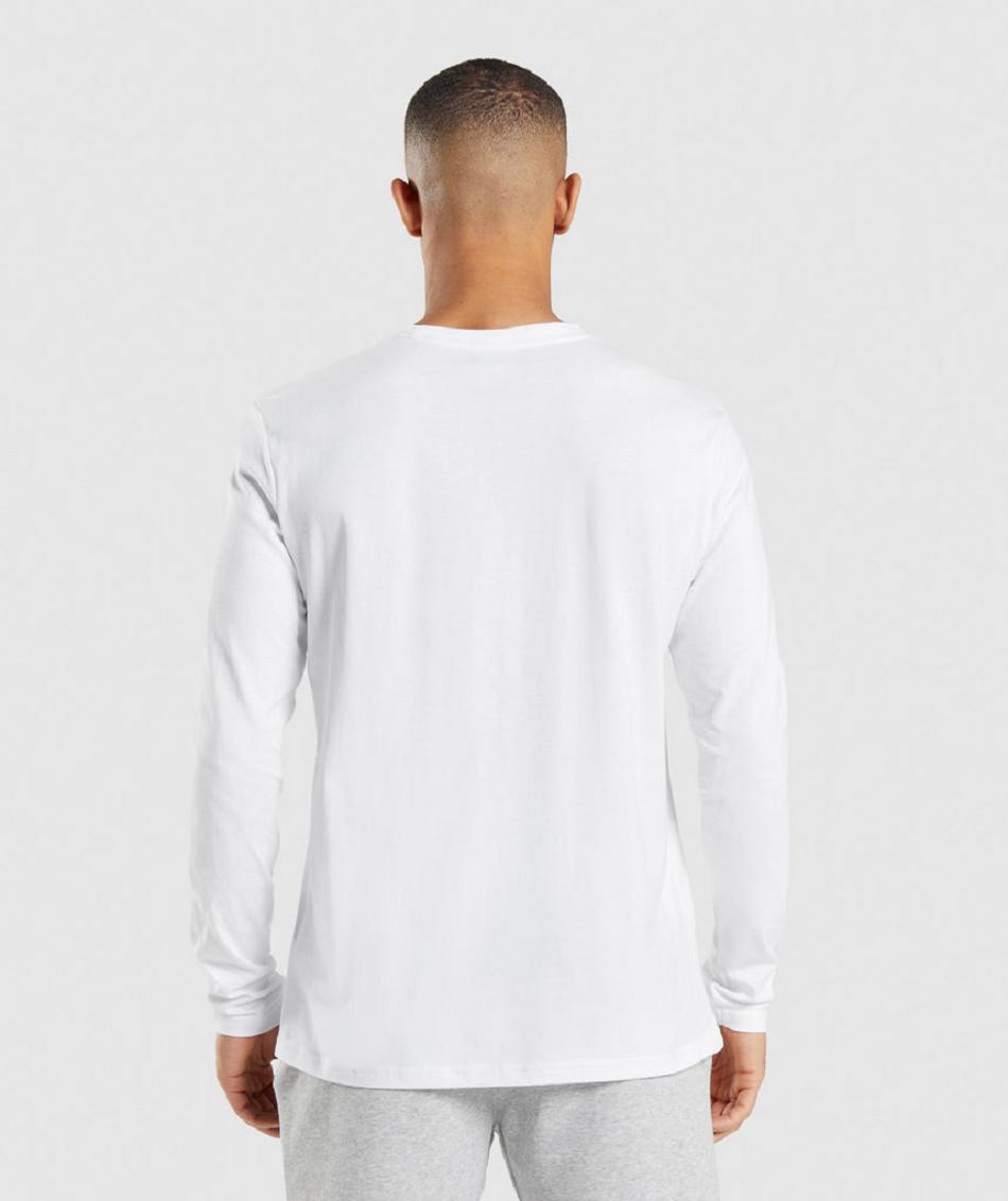 Μακρυμανικο Gymshark Crest ανδρικα ασπρα | GR_XC5369