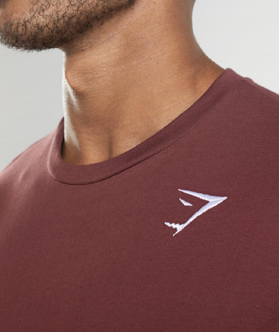 Μακρυμανικο Gymshark Crest ανδρικα ροζ καφε | GR_YJ8230