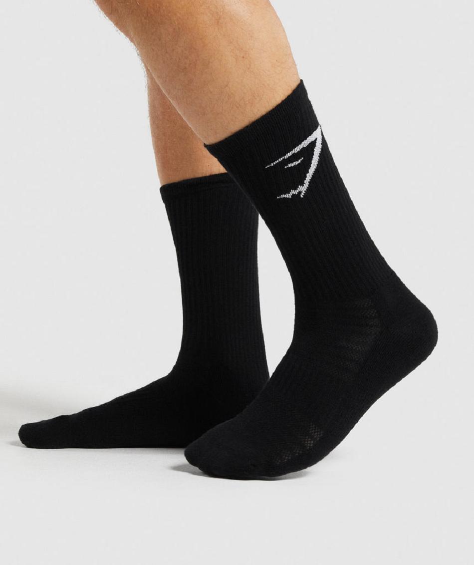 Καλτσεσ Gymshark Crew 3pk ανδρικα μαυρα | GR_NN1737