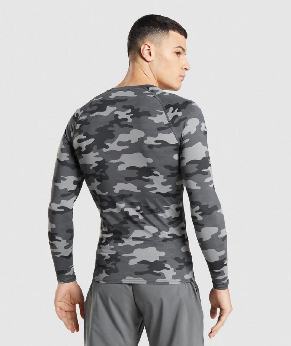 Μακρυμανικο Gymshark Element Baselayer Top ανδρικα γκρι | GR_IM5786