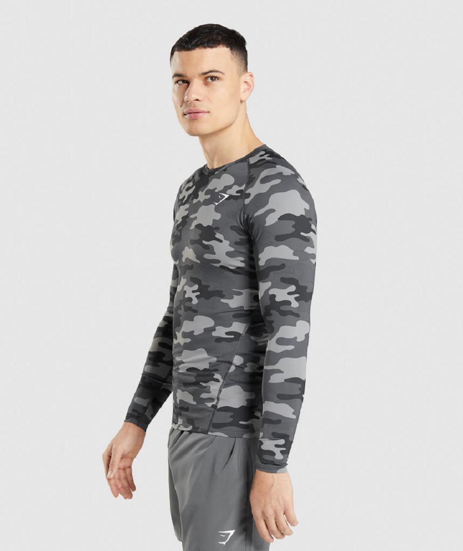 Μακρυμανικο Gymshark Element Baselayer Top ανδρικα γκρι | GR_IM5786