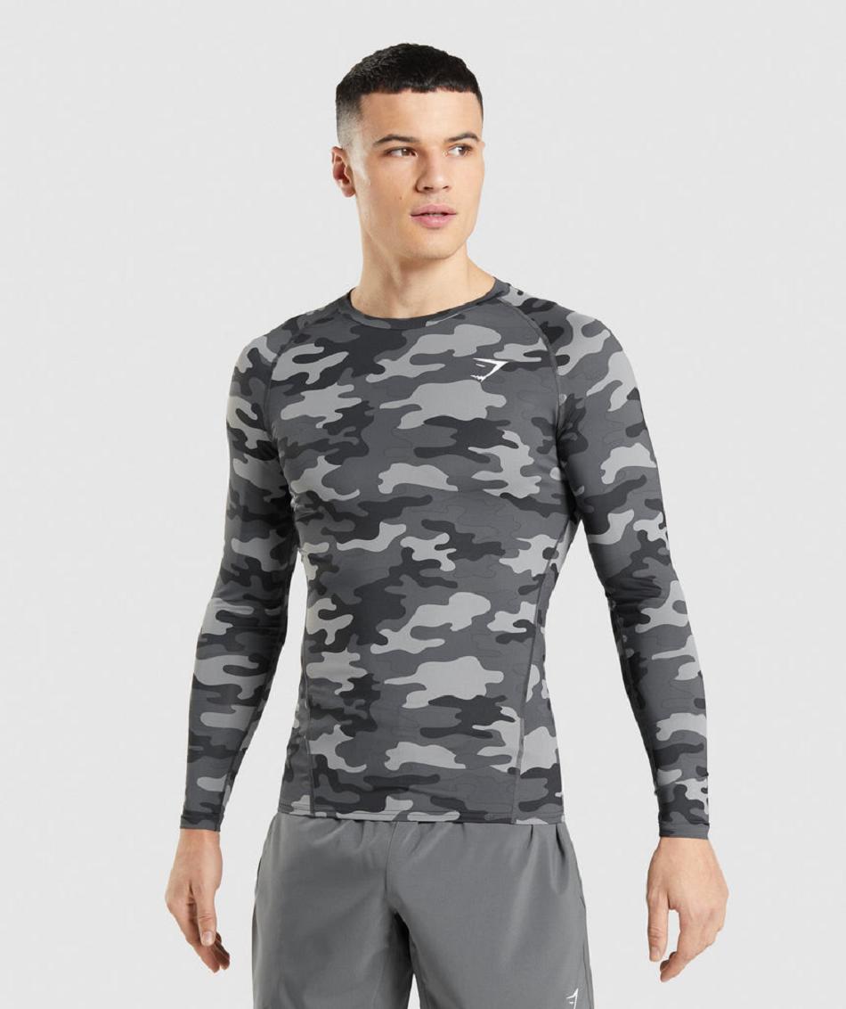 Μακρυμανικο Gymshark Element Baselayer Top ανδρικα γκρι | GR_IM5786