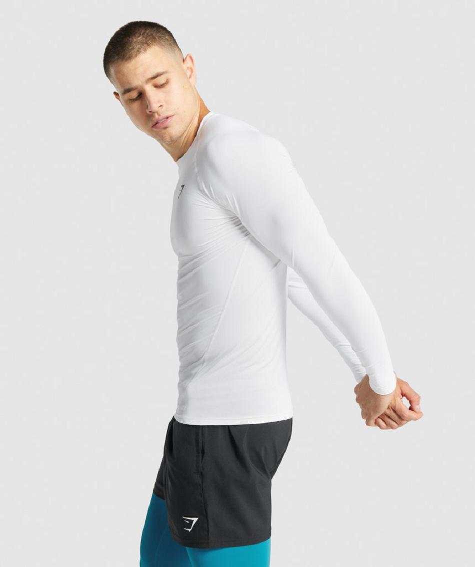 Μακρυμανικο Gymshark Element Baselayer ανδρικα ασπρα | GR_AZ8768