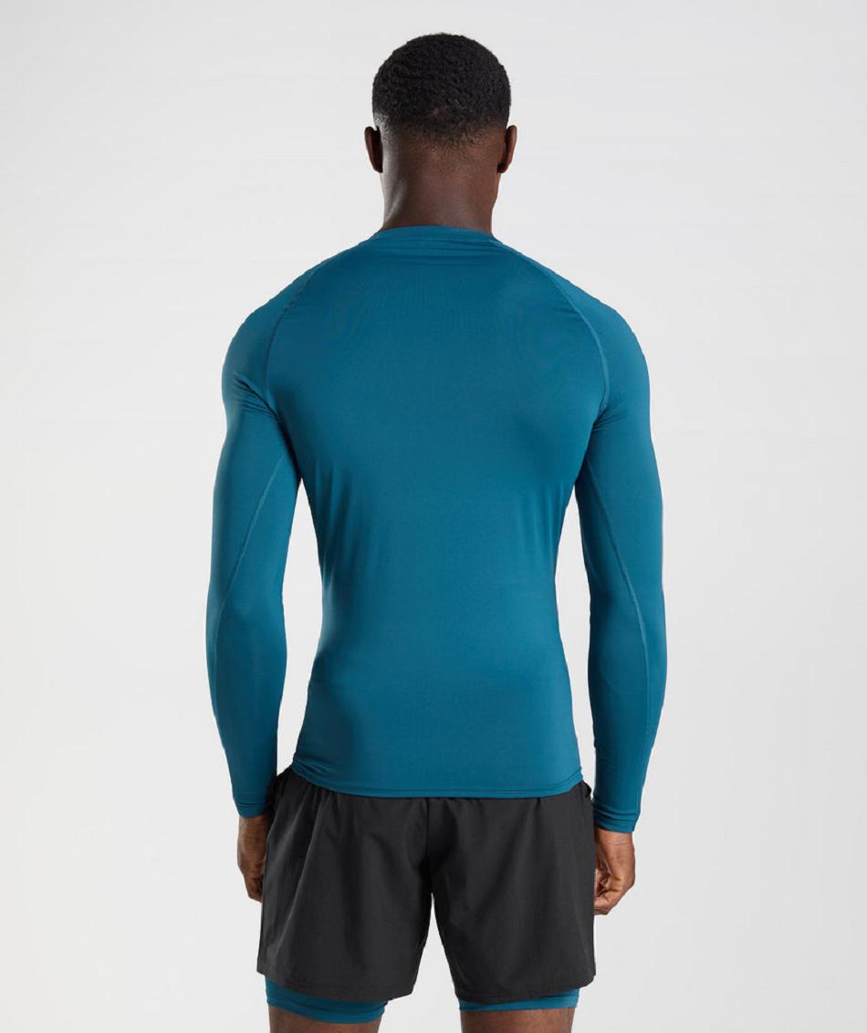 Μακρυμανικο Gymshark Element Baselayer ανδρικα μπλε | GR_BO5778