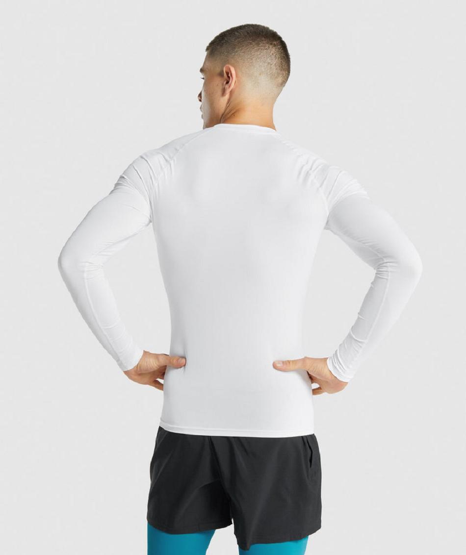 Μακρυμανικο Gymshark Element Baselayer ανδρικα ασπρα | GR_CR5615