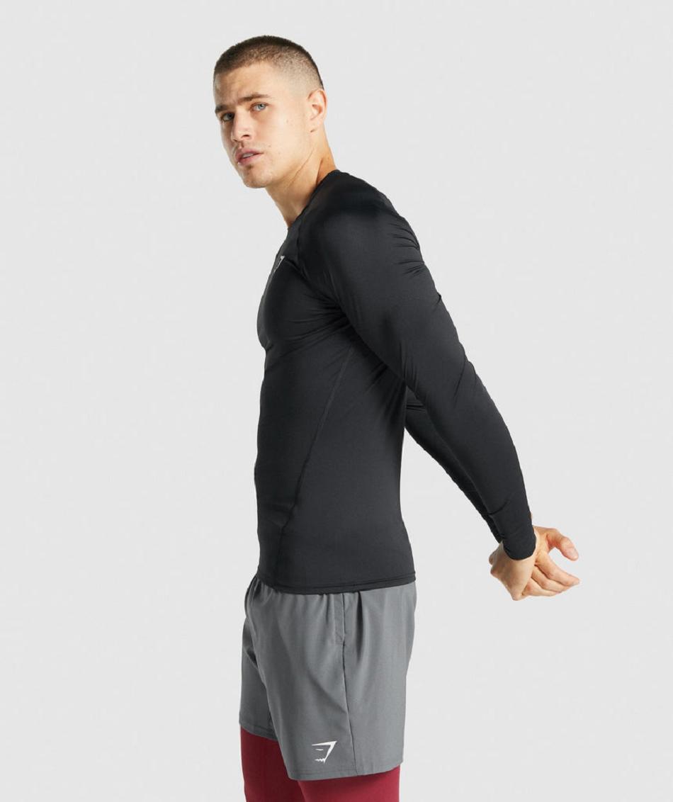 Μακρυμανικο Gymshark Element Baselayer ανδρικα μαυρα | GR_KO8909