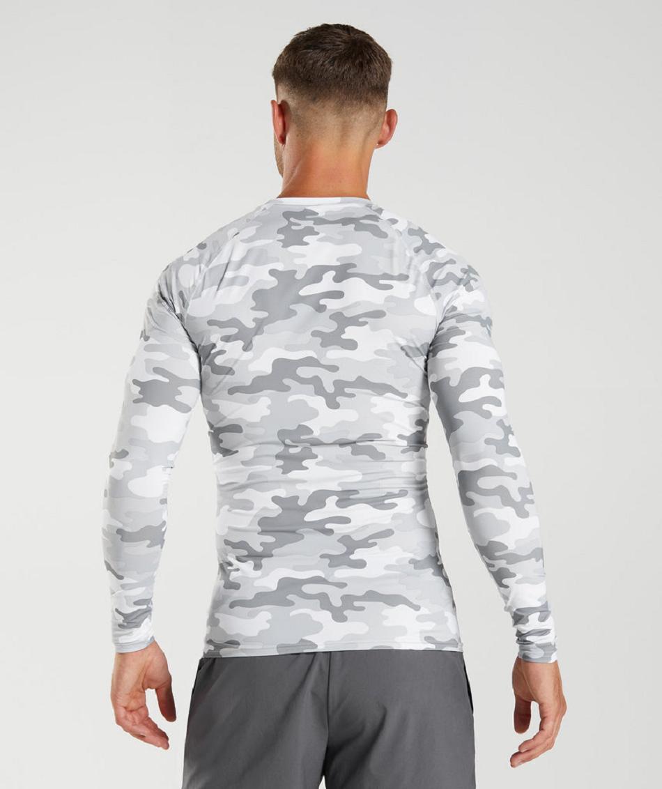 Μακρυμανικο Gymshark Element Baselayer ανδρικα ανοιχτο γκρι | GR_TA3808
