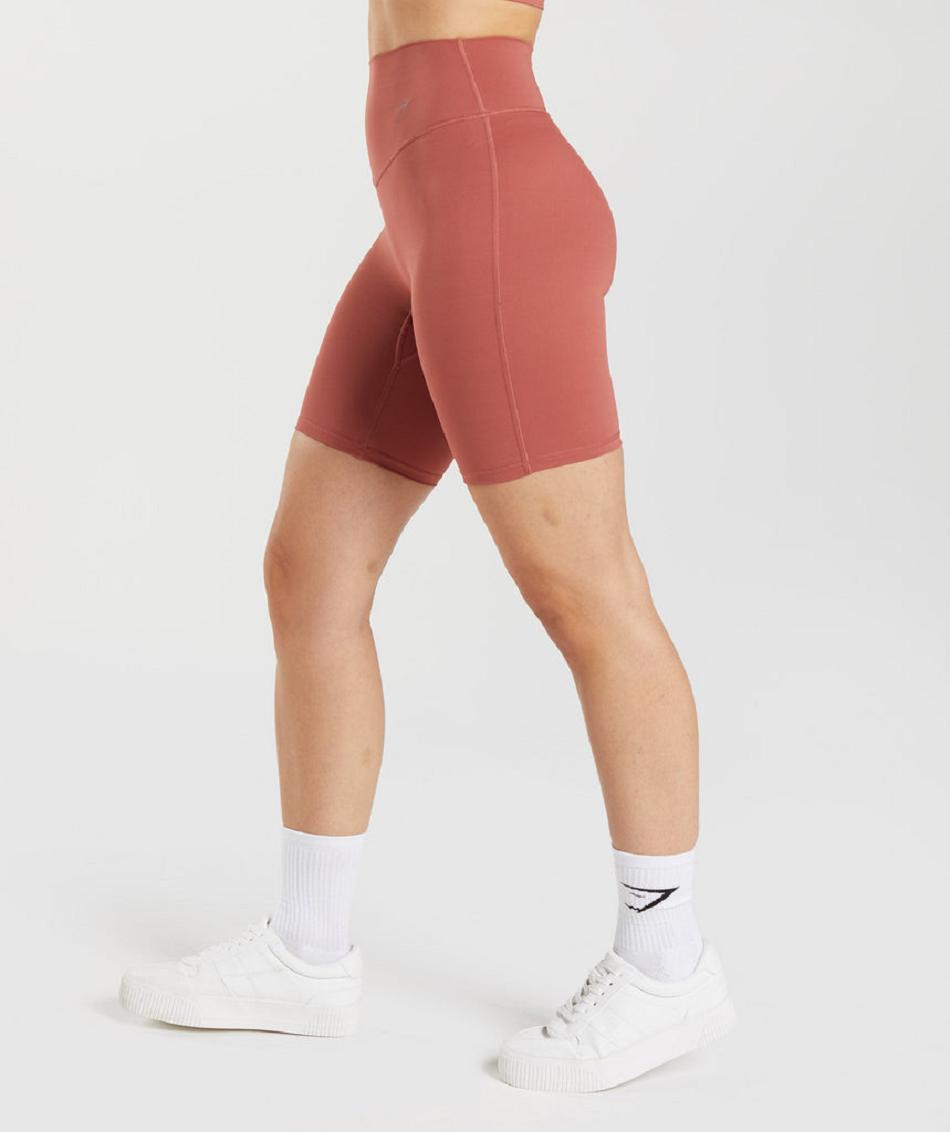 Σορτσ Gymshark Elevate Cycling γυναικεια ροζ καφε | GR_QX5816