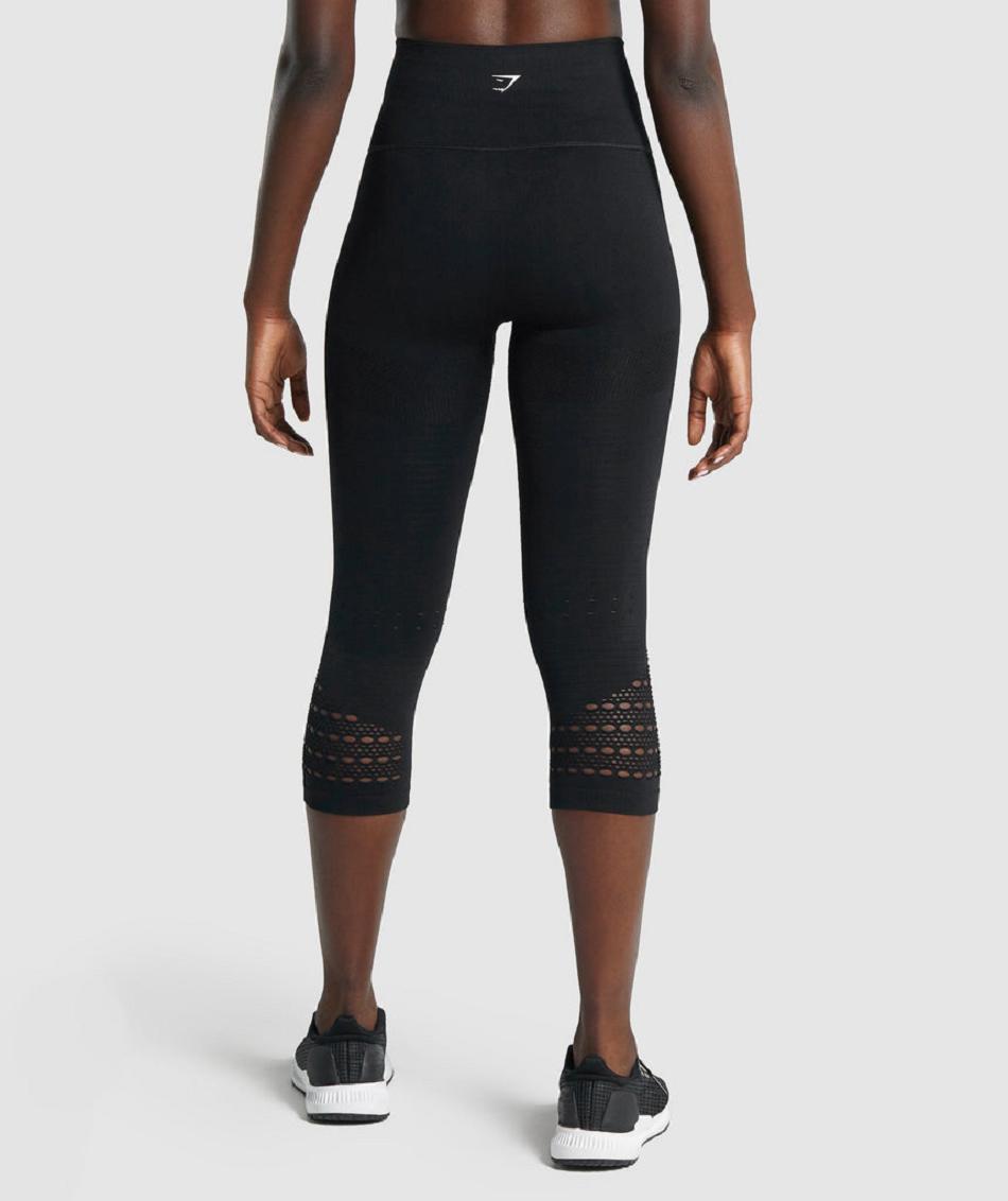 Κολαν Gymshark Energy Seamless Cropped γυναικεια μαυρα | GR_UV1367