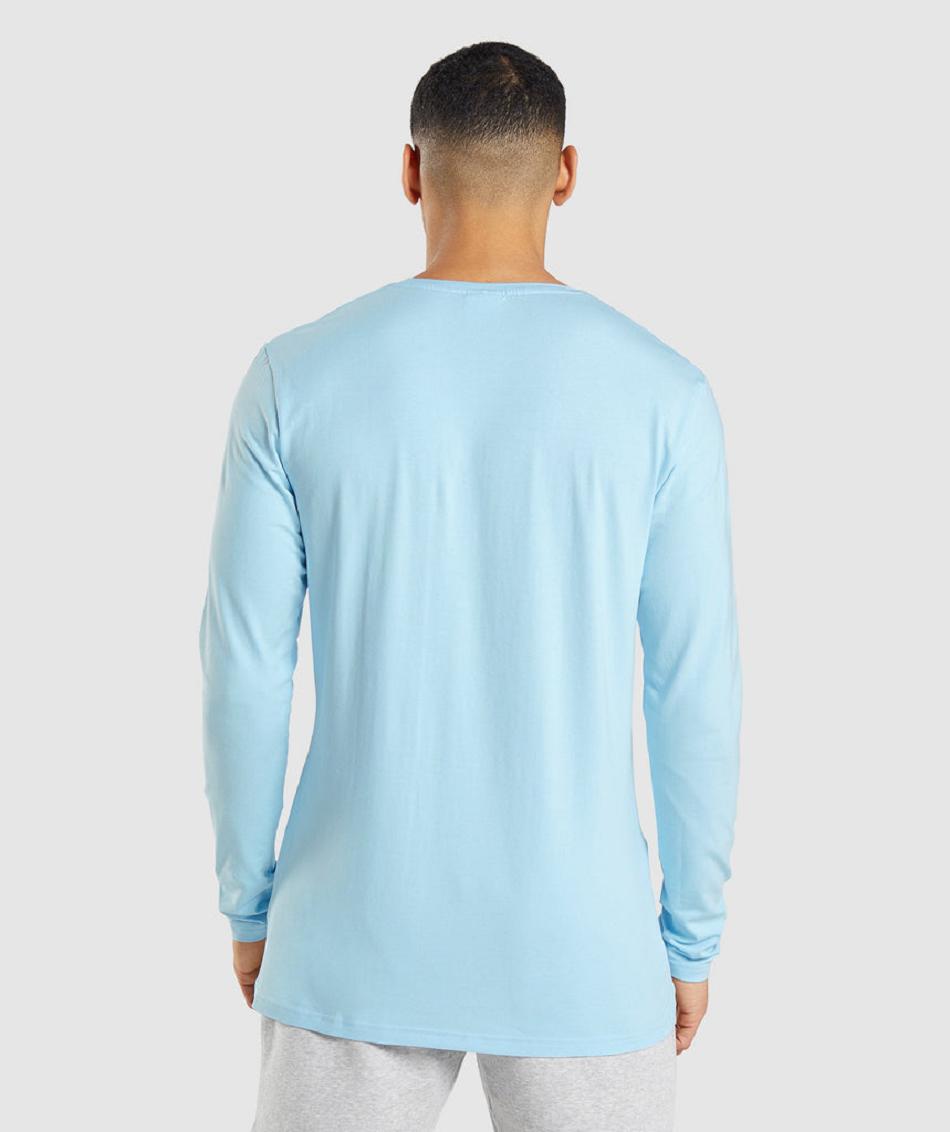 Μακρυμανικο Gymshark Essential ανδρικα Μπεζ μπλε | GR_IM9217